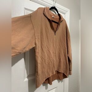 Aerie Men's Tan Zip-Up Sweater